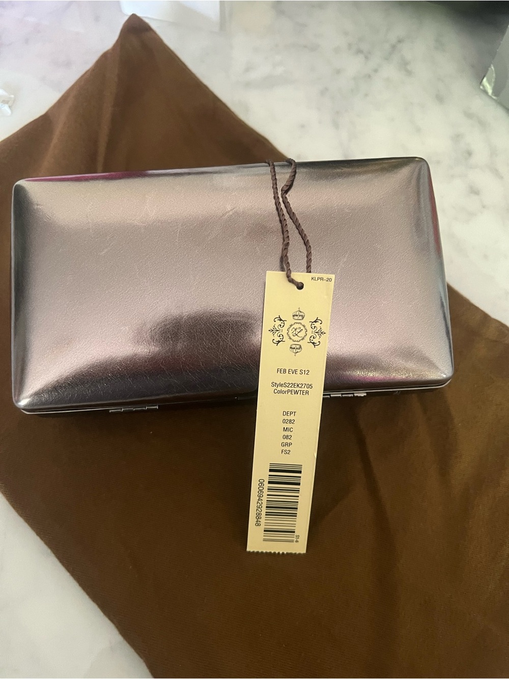 Metallic Silver Evening Clutch Bag